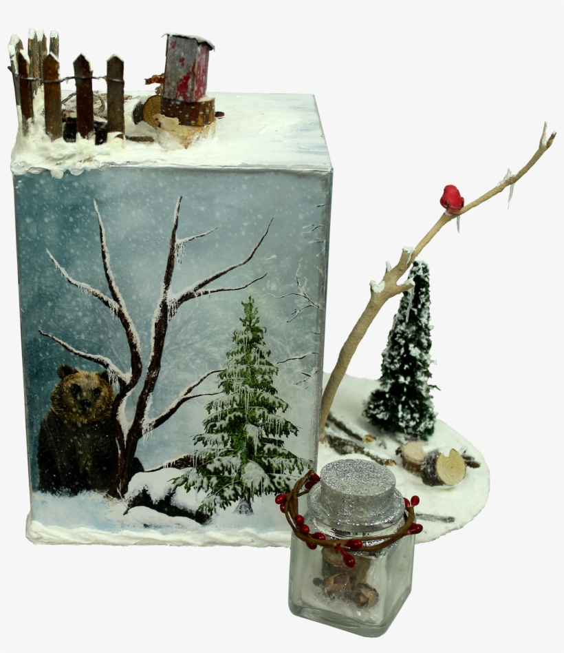 With A Miniature Bottle Holding A Winter Scene To Accompany - Snow, transparent png