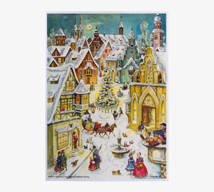 Advent Calendar "winter Scene" - Christmas Village Advent Calendar, transparent png