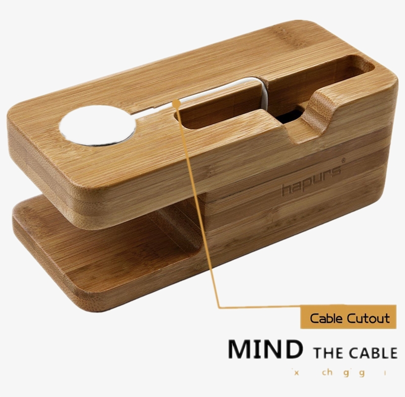 Apple Watch Stand, Hapurs Iwatch Bamboo Wood Charging - Samsung Phone And Watch Charger Station, transparent png
