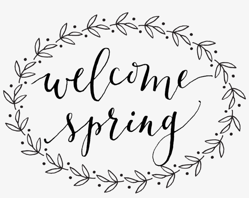 Welcome Spring - Calligraphy, transparent png