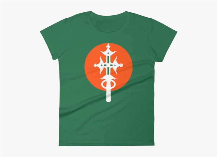White Cross Red Orange Circle Women's T-shirt Ethiopian - Cross, transparent png