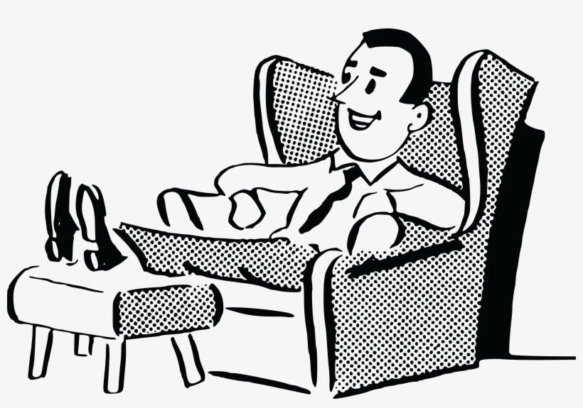 Free Clipart Of A Retro Man Relaxing In A Chair - Comfortable Clipart, transparent png