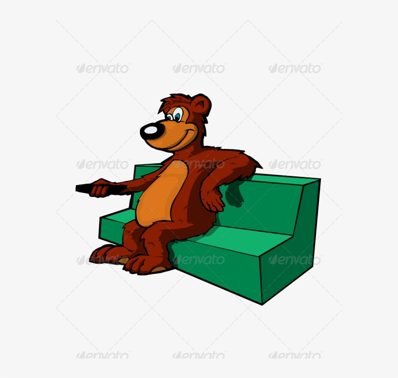 Bear On Couch - Character, transparent png