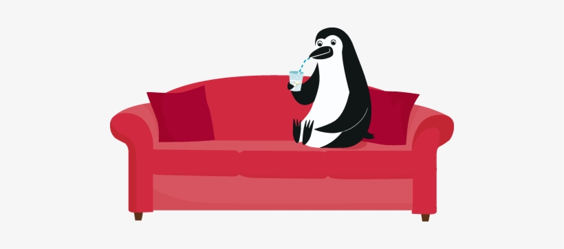 Illustration Of Percy Penguin Sitting On A Loveseat - Percy The Penguin Cibc, transparent png