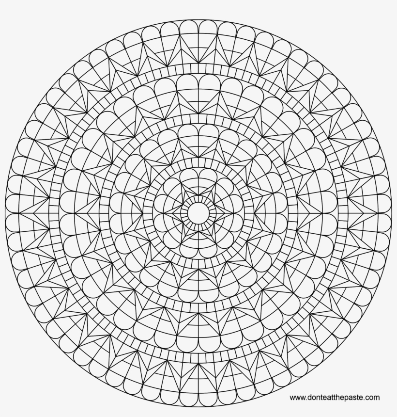 Heart Window Mandala To Color- Transparent Png Version - Mazes For Adults Printable, transparent png