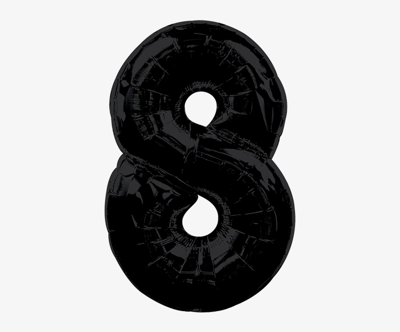 Numero 8 Negro 28 Pulgadas Globo Metálico - Large Number 8 Balloon - Black, transparent png
