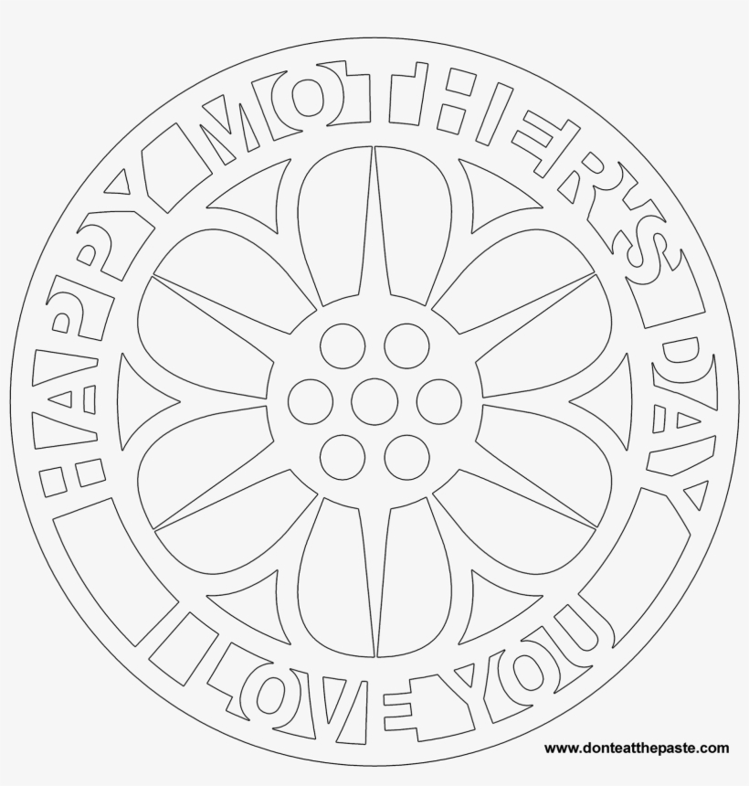 Happy Mother's Day Mandala To Color In Jpg And Transparent - Coloring Book, transparent png