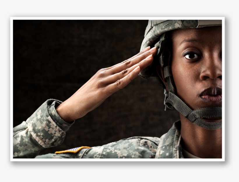 Woman In Uniform Saluting - African American Times Of War, transparent png