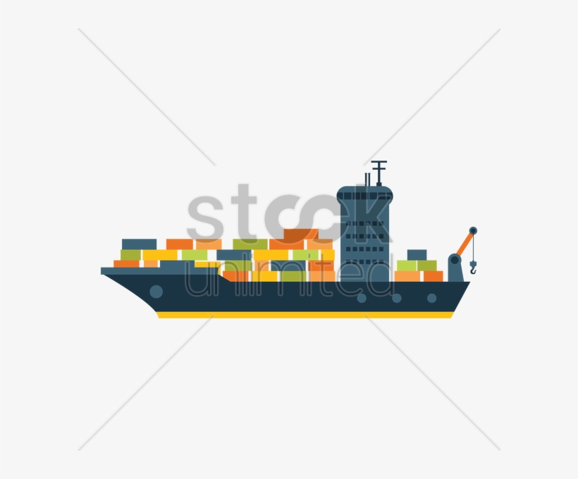 Cargo Ship Ship Vector Clipart Container Ship Cargo - Cargo Ship Vector Png, transparent png