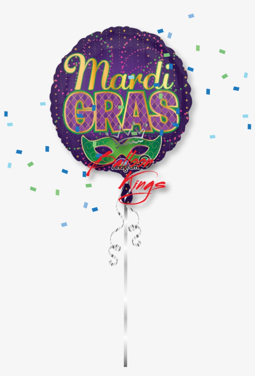 Mardi Gras Confetti - 18" Mardi Gras Confetti Balloon - Mylar Balloons Foil, transparent png