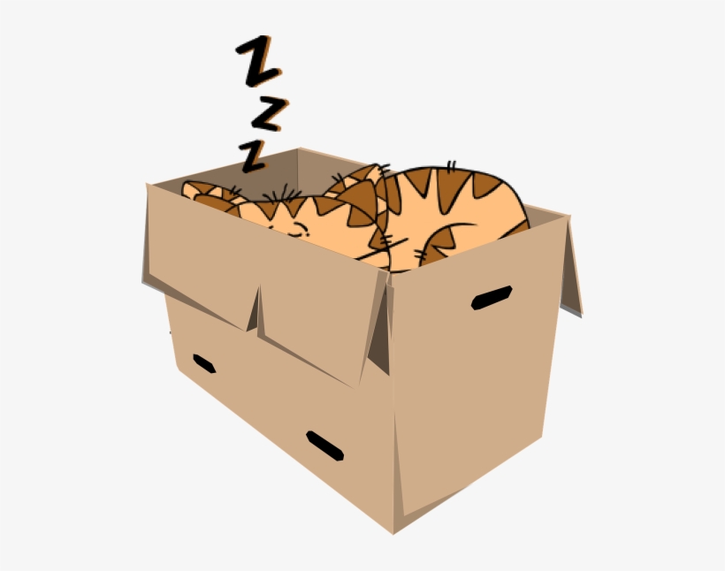 Sleep,cute,free - Cat In Box Cartoon Png, transparent png
