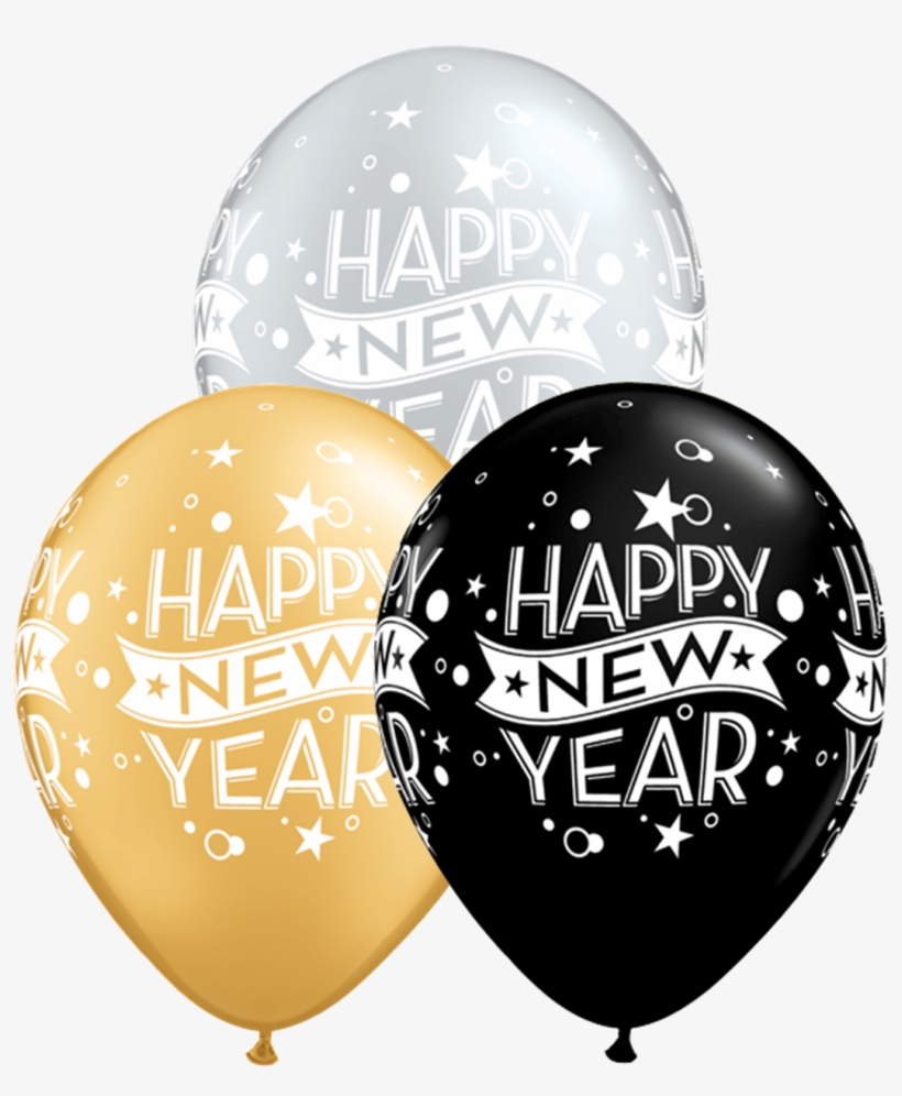 11" New Year Confetti Dots Assorted Latex Balloons - Happy New Year Black Latex Balloons 6s, transparent png