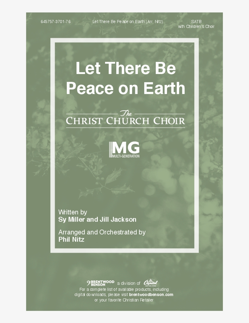 Let There Be Peace On Earth Thumbnail - Poster, transparent png