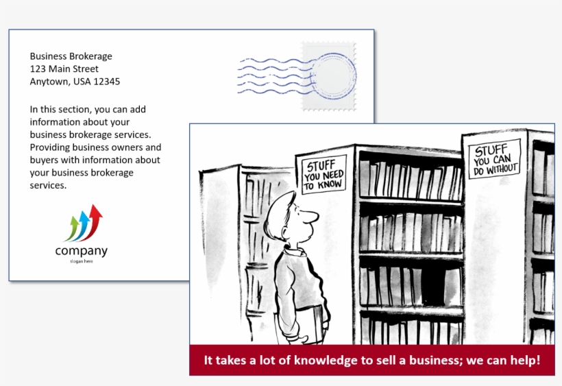 Business Broker Postcard Template - Illustration, transparent png