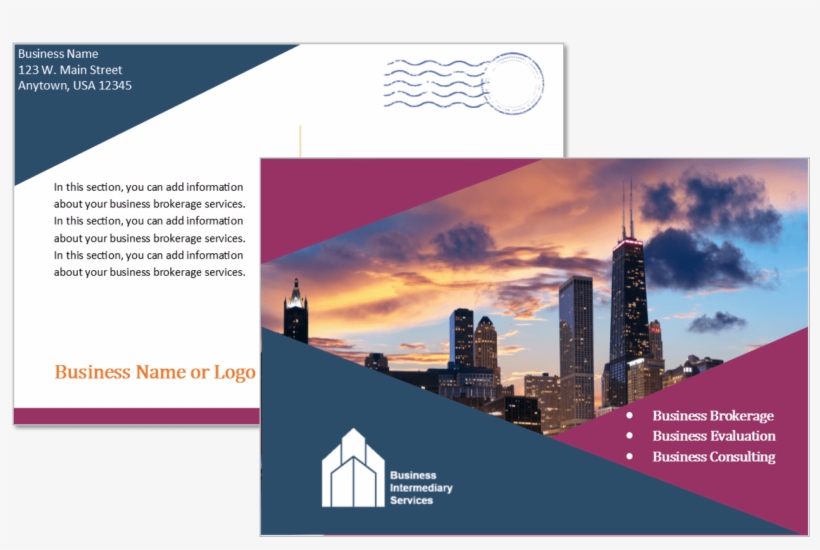 Business Broker Postcard Template - Chicago, transparent png