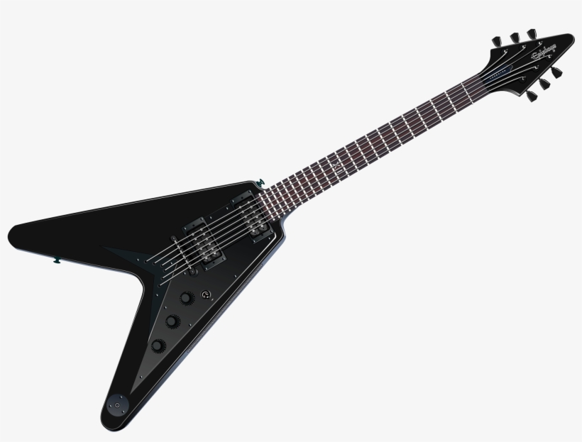 Open - Epiphone Flying V Gothic, transparent png