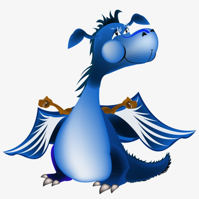 Dragon - Free Cartoon Dragon Blue, transparent png