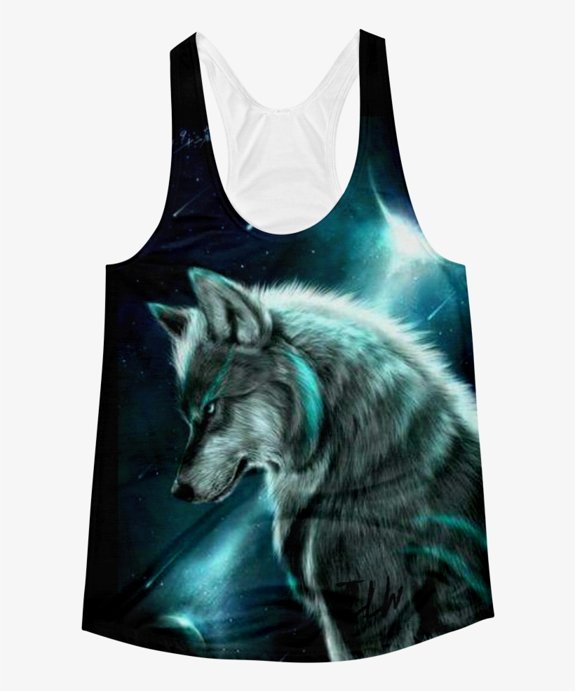 The Ladies Lone Wolf Racerback Tank - Wolf Glow In The Dark Necklaces, transparent png