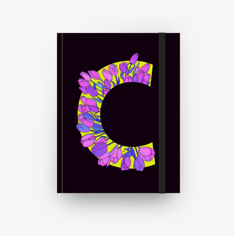 Caderno Monograma Floral C De Eveline Pezzinina - Blue, transparent png