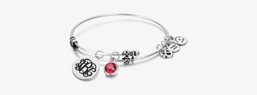Brazalete De Piedra De Zodíaco Enero De Monograma Grabable - Fashion Charm Bangles Soufeel Everything Happens, transparent png