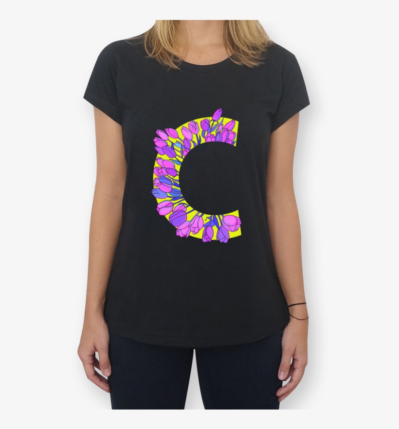 Camiseta Monograma Floral C De Eveline Pezzinina - Camiseta Nossa Senhora Das Graças, transparent png