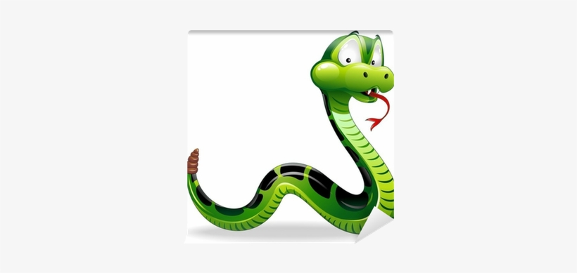 Serpente Cartoon Green Snake Cartoon Vector Wall Mural - Cartoon Dragon Snake, transparent png