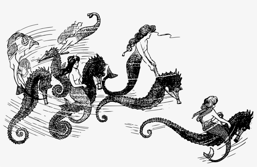 This Free Icons Png Design Of Mermaids And Seahorses, transparent png
