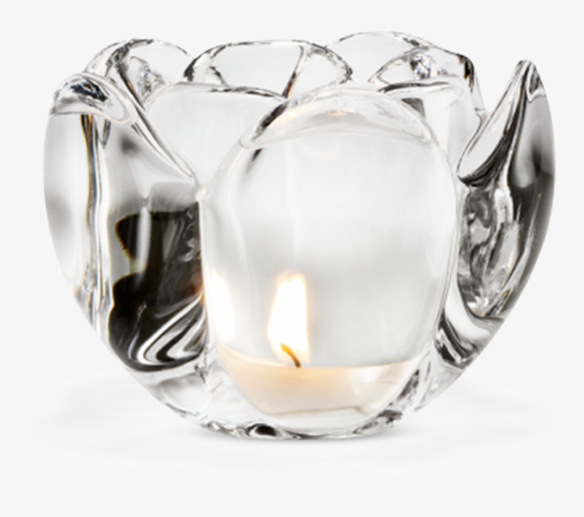 Lotus Tealight Holder Clear H9 Lotus - Holmegaard Lotus Tea Light Holder, Large, transparent png