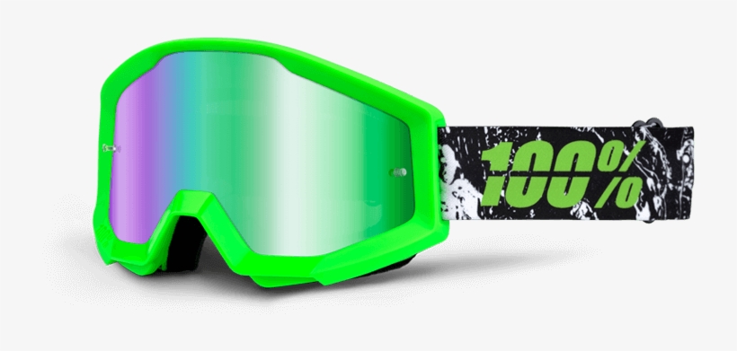 Strata Fa15 Crafty Lime Mirror Lens - Neon Green Dirt Bike Goggles, transparent png