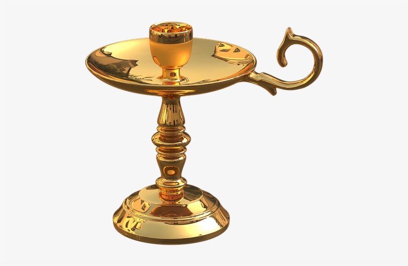 Golden Candlestick, Stand For Candles - Png Candelero De Oro, transparent png