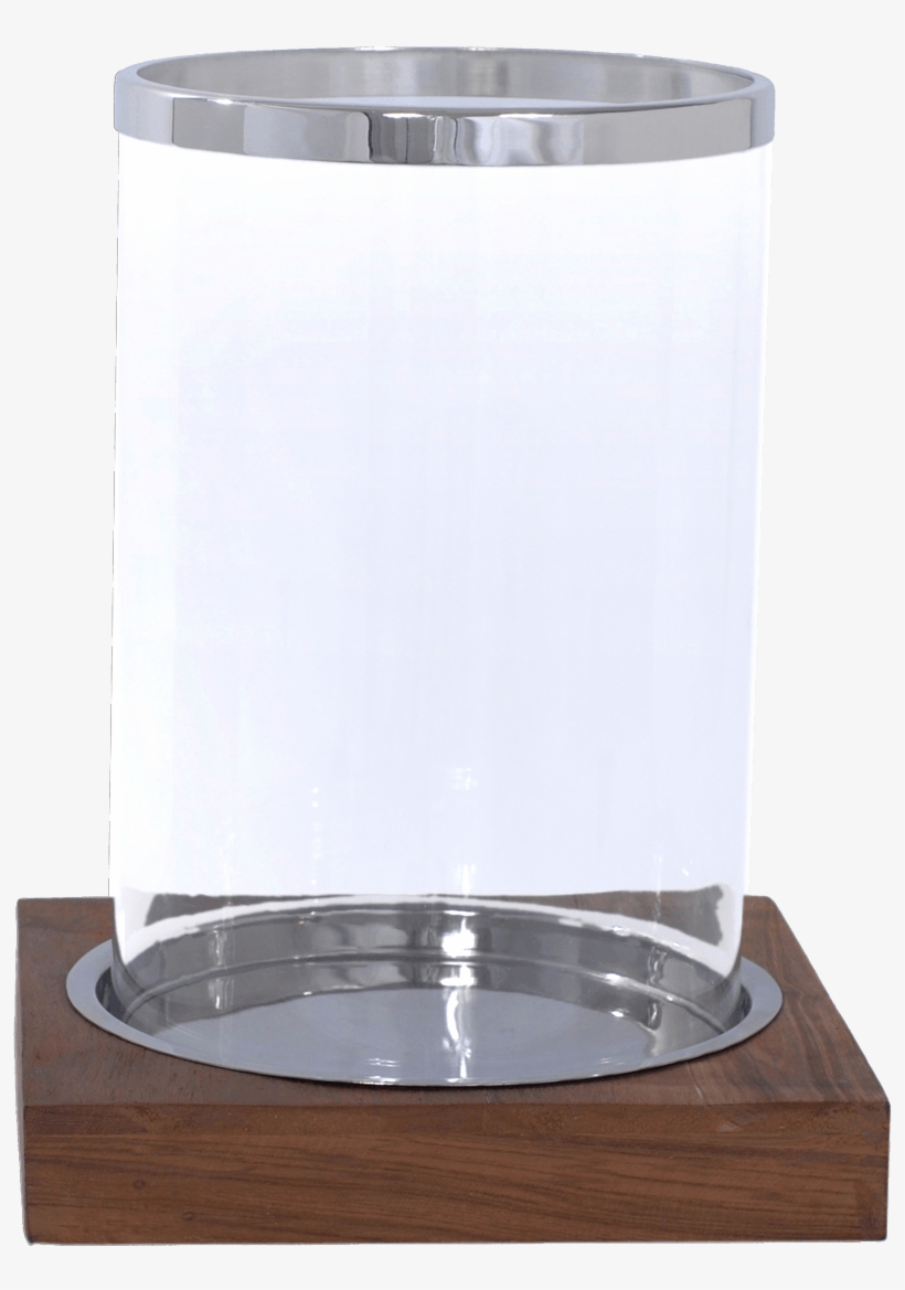 Wood Base Glass Cylinder Candle Holder - Glass Candle Holder Cylinder, transparent png