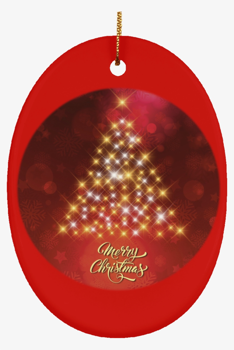 Crafted Holiday Ceramic Red Round Oval Christmas Tree - Christmas Card Background, transparent png