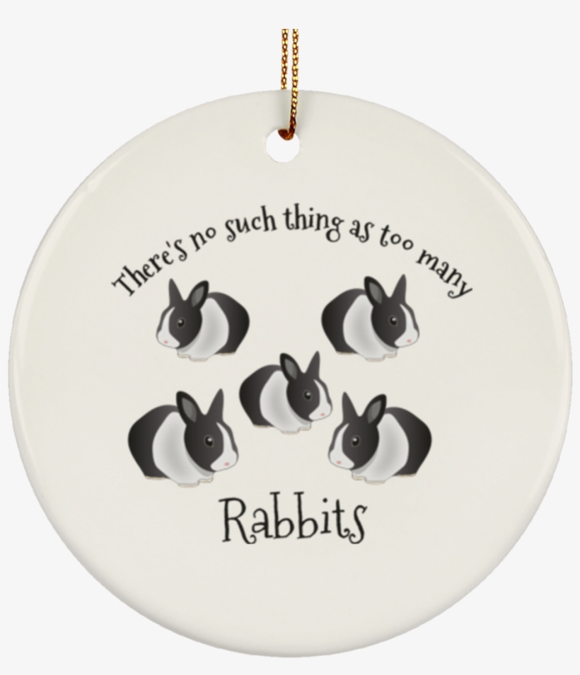 Rabbit Lover's Christmas Tree Ornament Ceramic Circle - Dutch Rabbit 5 ...