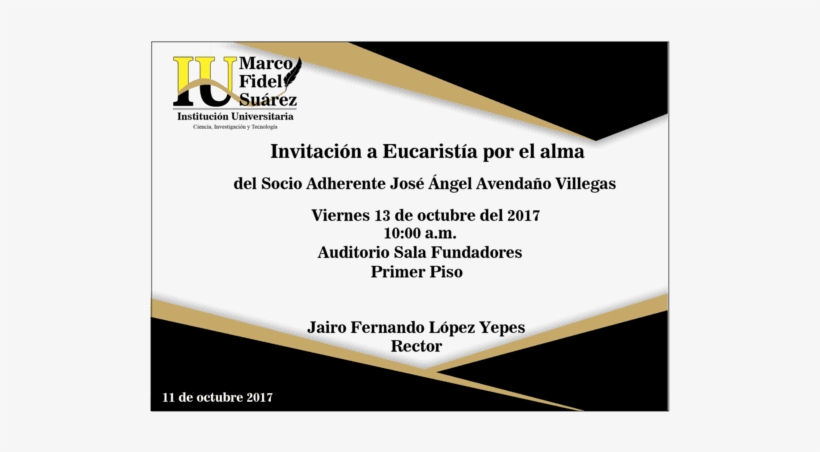 Invitación De Eucaristía Por El Alma - Invitaciones De Egresados Universitarios, transparent png