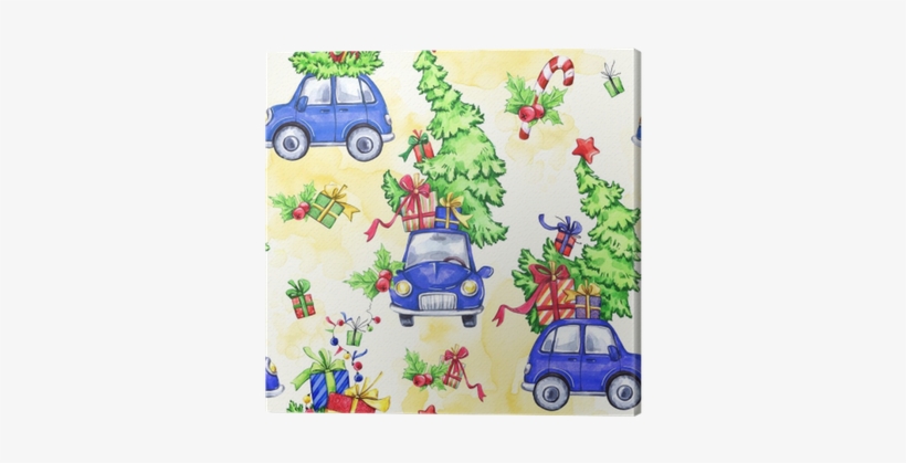 Quadro Em Tela Teste Padrão Sem Costura Aquarela Com - Christmas Day, transparent png