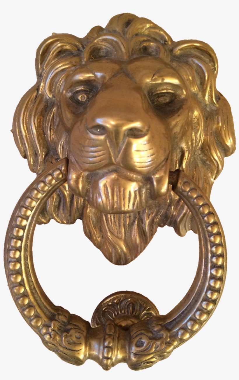 Cast Brass Large Lion Door Knocker On Chairish - Brass, transparent png