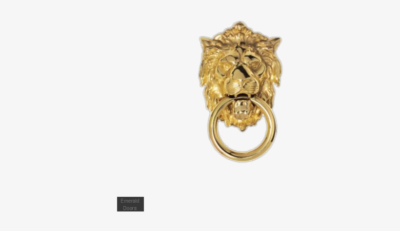 Georgian Lion Head Door Knocker - Door Knocker - Lion Head - Polished Brass, transparent png