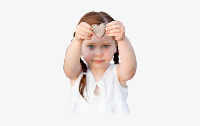Girl Holding Heart Shaped Rock Over Her Head - Girl Holding Rock, transparent png