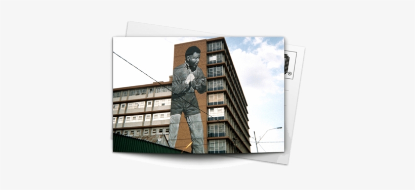 Post Card Boxing Madiba On Building - Am Because We Are - Part 1, transparent png