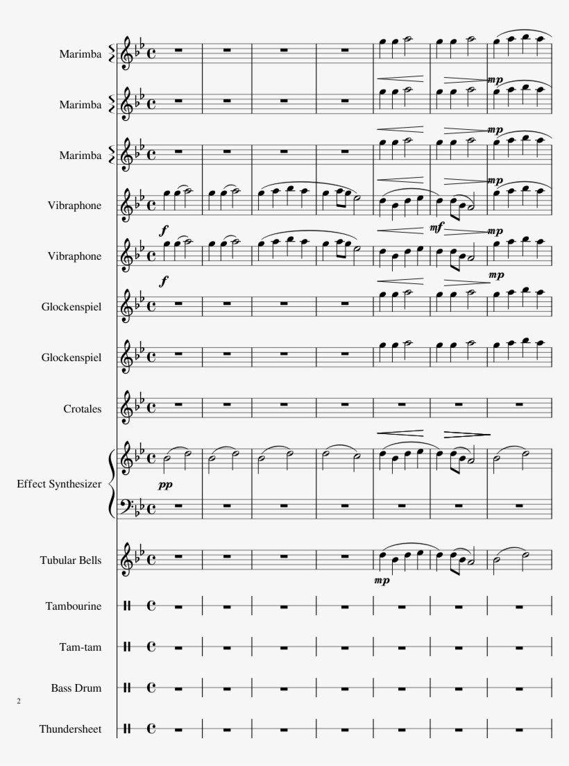 Scary Forest Sheet Music Composed By 2017 Rhs Mallet - Sheet Music, transparent png
