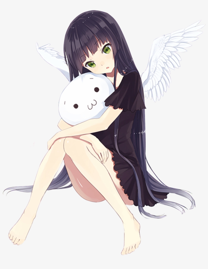 Anime Animegirl Angel Adorible Cute Sexy - 二 次元 黑 髮, transparent png