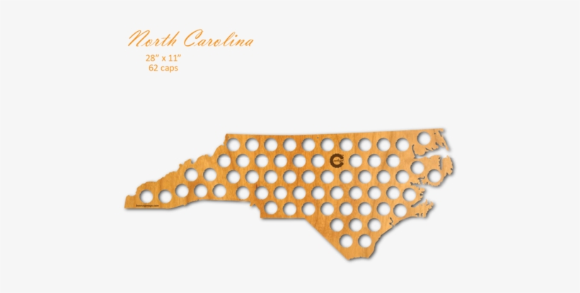 Beer Cap Maps Are Laser Cut Plywood Maps Of Your State - North Carolina Beer Cap Map, transparent png