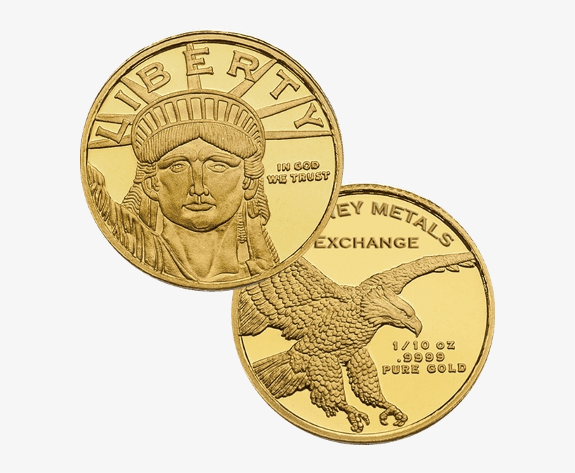 1/10 Oz Lady Liberty Gold Rounds Thumbnail - Lady Liberty Gold Rounds, transparent png