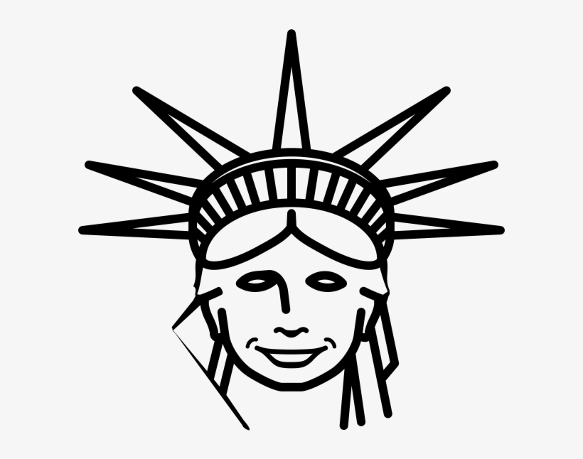 Statue Of Liberty Rubber Stamp - Statue Of Liberty Crown Drawing, transparent png