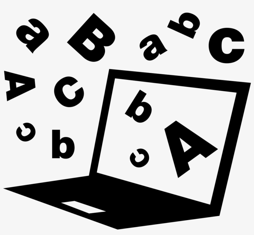 Computer With Floating Letters Signs Comments - Computer, transparent png
