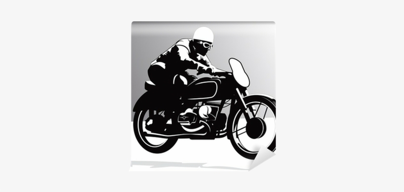 Biker On Motorcycle Vector Background Wall Mural • - Bmw Motorcycles, transparent png