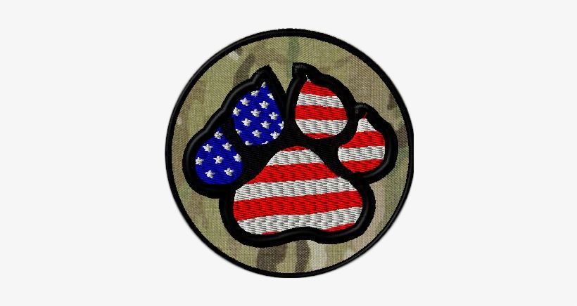 K9 Police Unit Velcro Patch K9 Paw American Flag Full - Embroidered Patch, transparent png