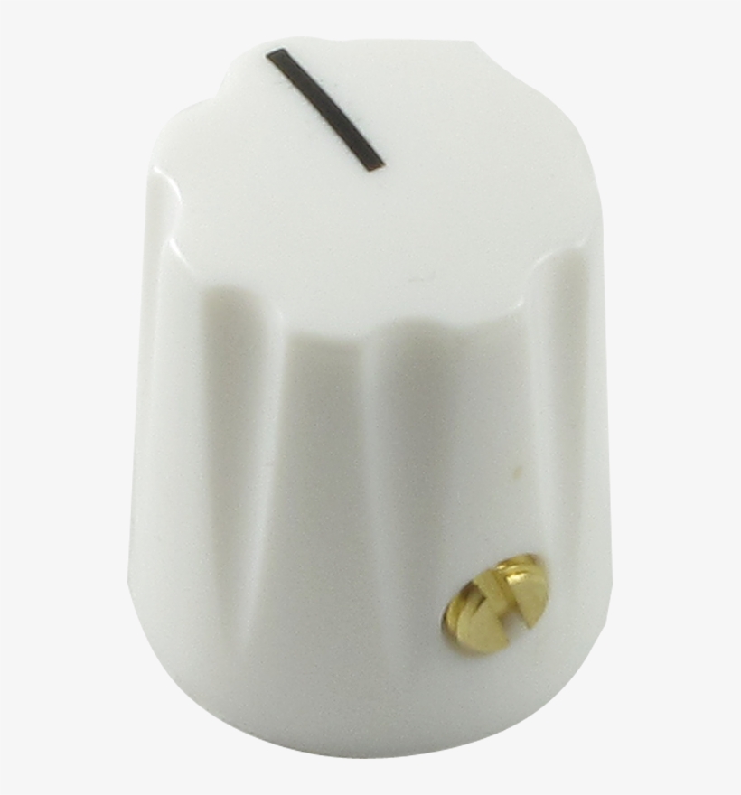 Scalloped Edge, Indicator Line, Set Screw - Amplified Parts Knob - White With Black Line Set Screw, transparent png