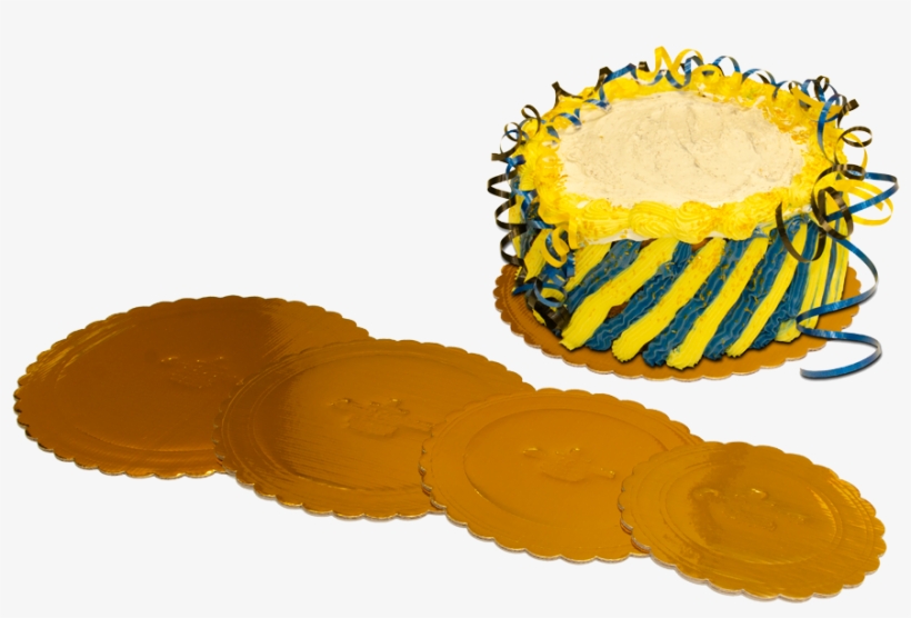 Sweet Carrier Collection Gold Embossed Scalloped Cake - Gold, transparent png