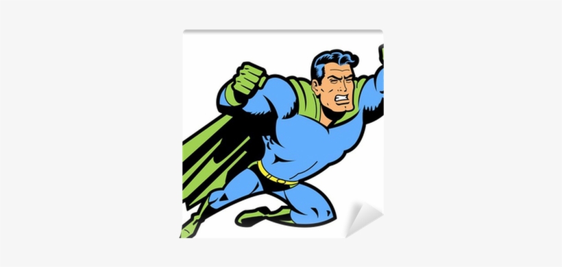 Flying Superhero With Clenched Fist Wall Mural • Pixers® - Flying Superhero, transparent png